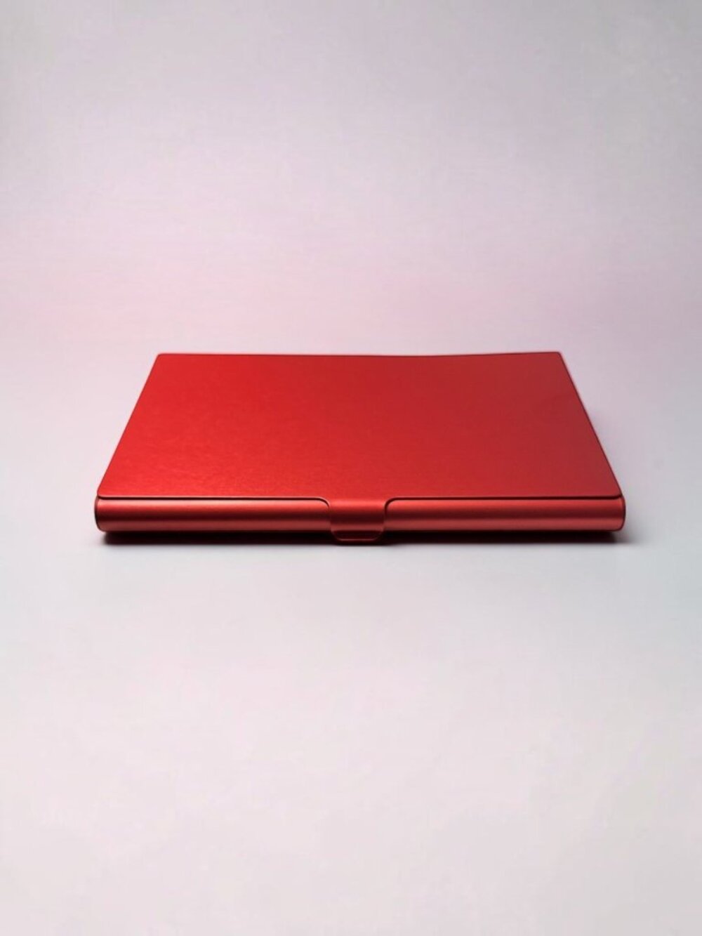 Red Metallic Thin Stainless Steel Business Card Case